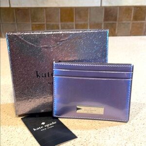 kate spade Kenzie NWT Iridescent Lavender Card Holder MSRP $99